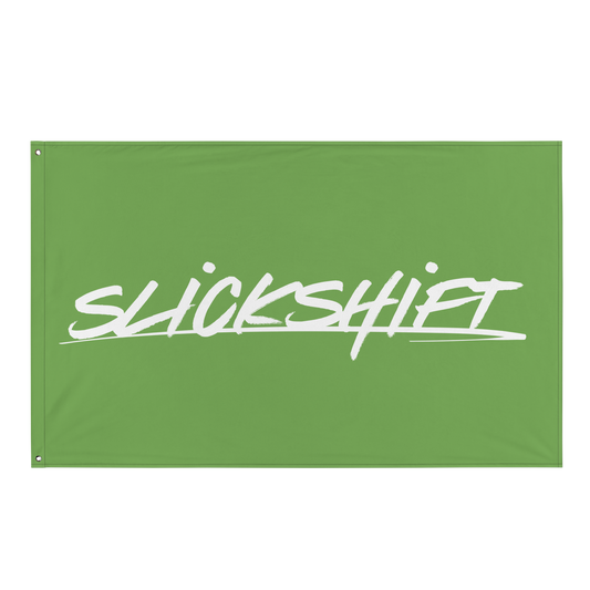 Slick Shift - Full Logo Flag (Green)