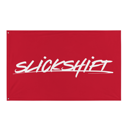 Slick Shift - Full Logo Flag (Red)