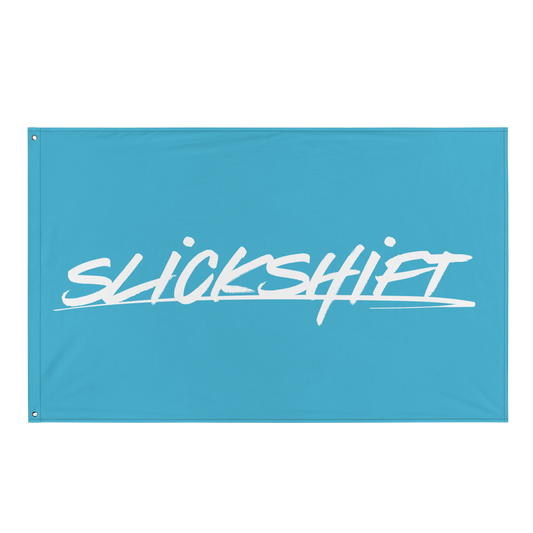 Slick Shift - Full Logo Flag (Blue)
