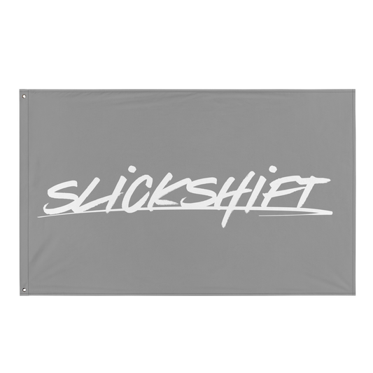 Slick Shift - Full Logo Flag (Grey)