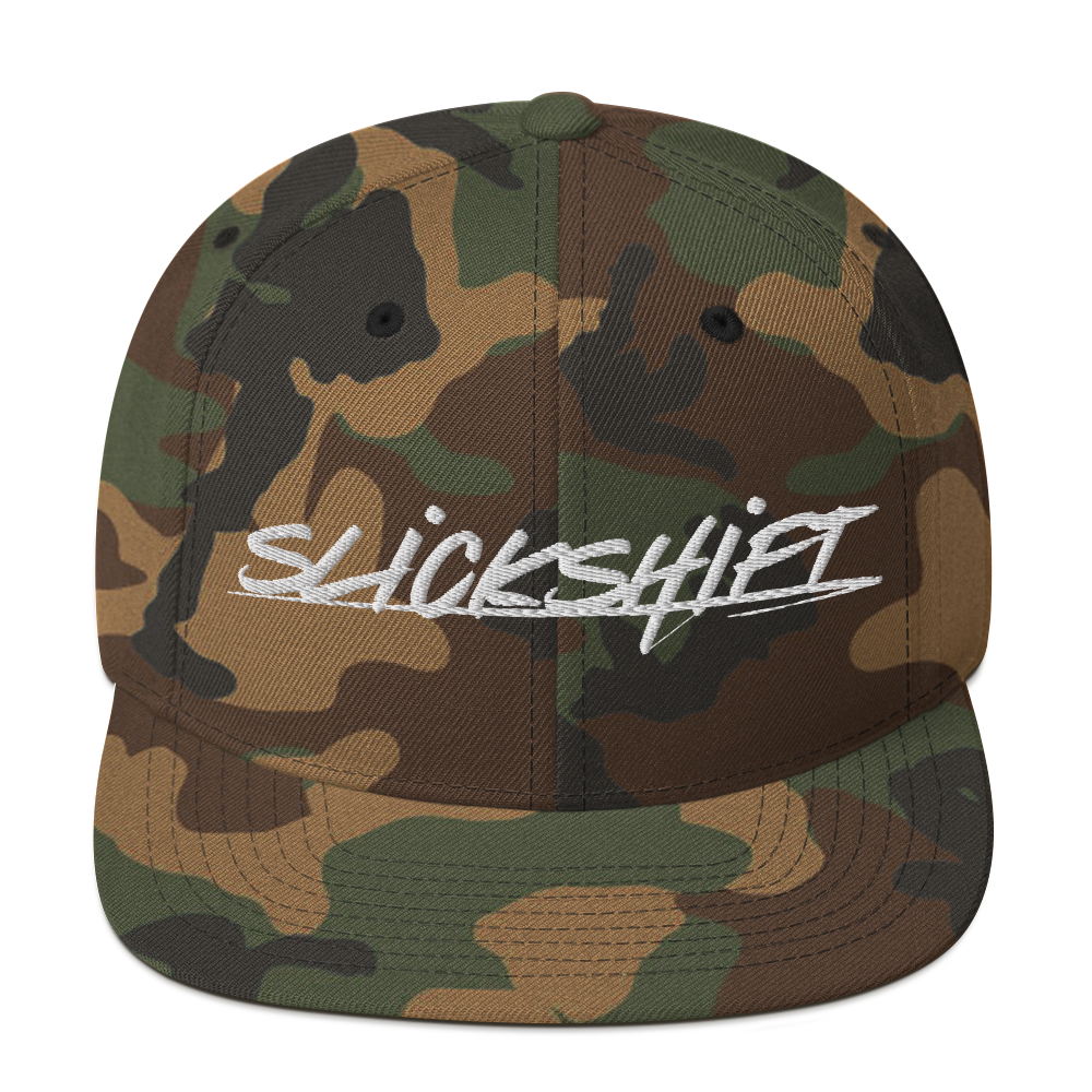 Slick Shift - White Logo Snapback Hat