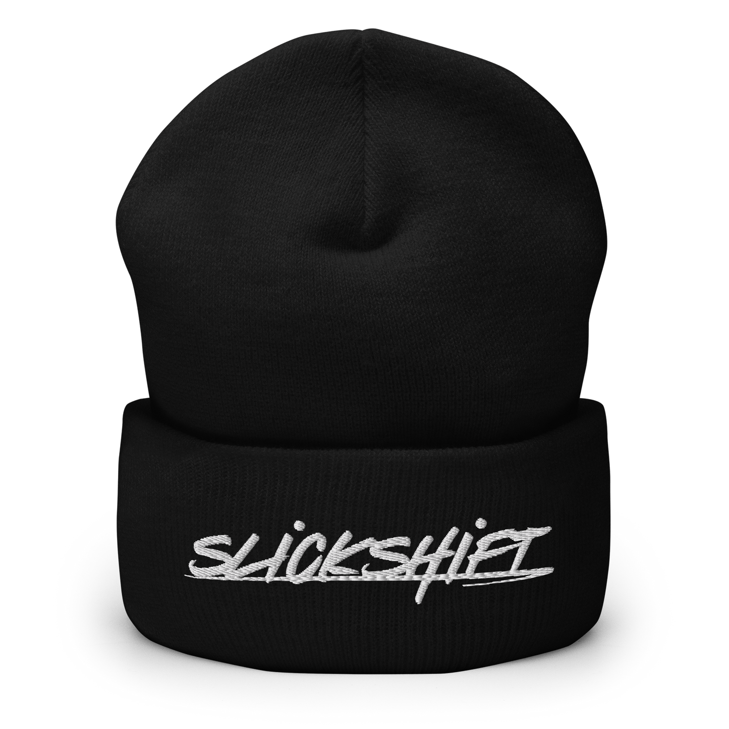 Slick Shift - White Logo Cuffed Beanie