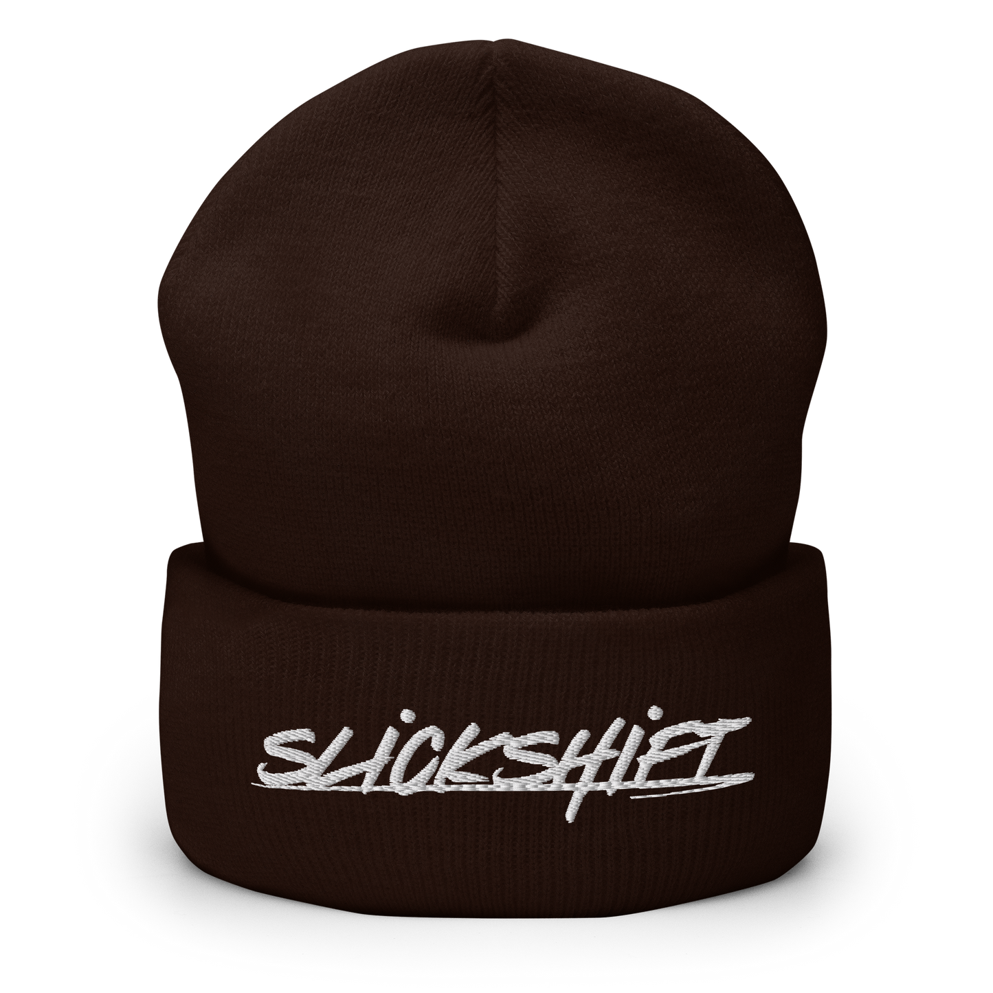 Slick Shift - White Logo Cuffed Beanie