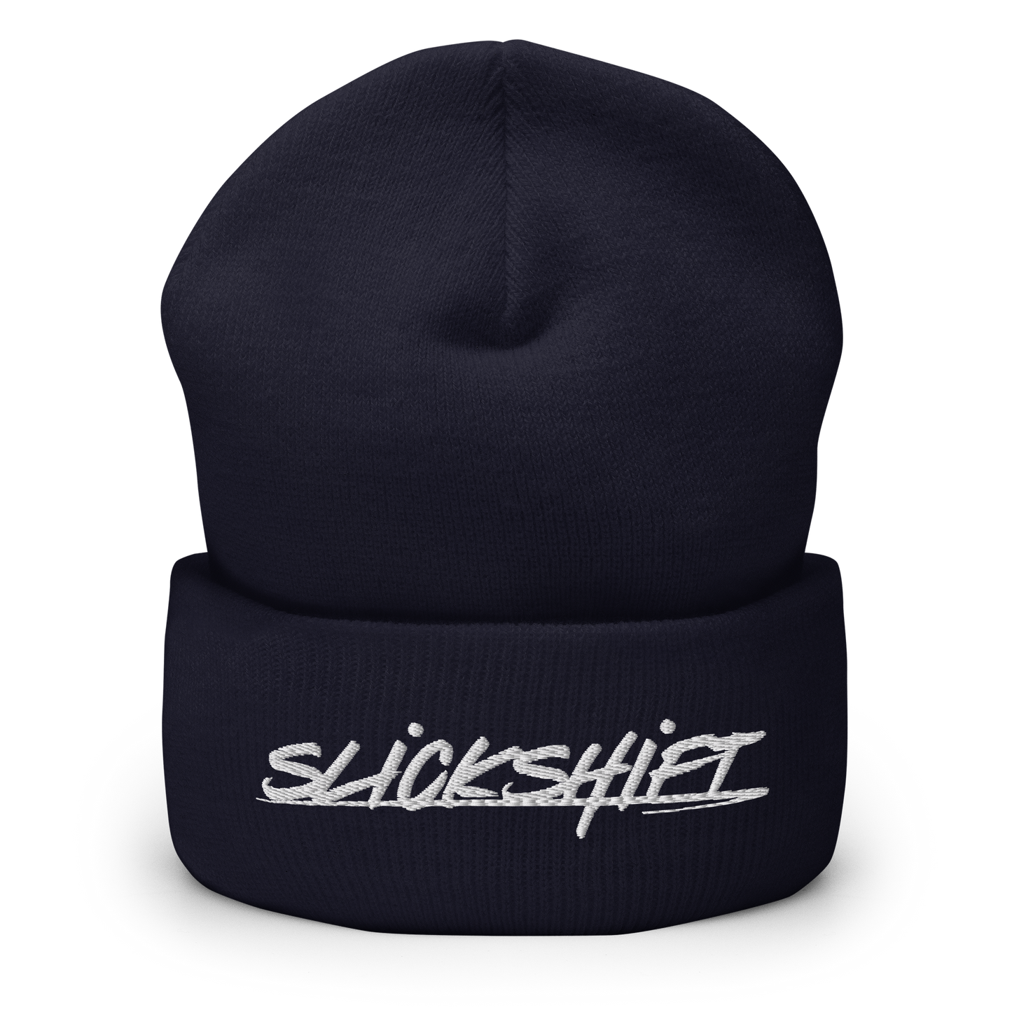 Slick Shift - White Logo Cuffed Beanie