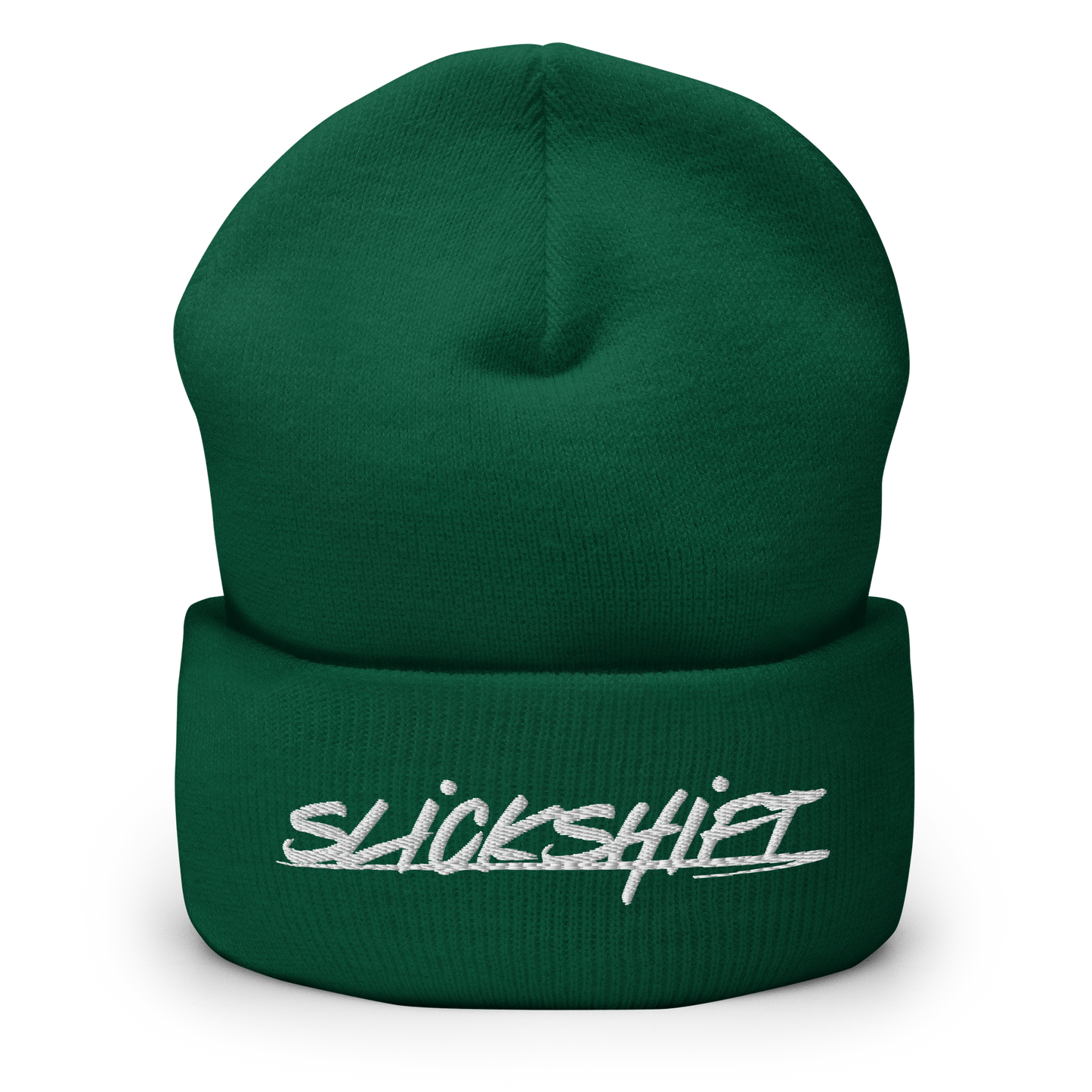 Slick Shift - White Logo Cuffed Beanie