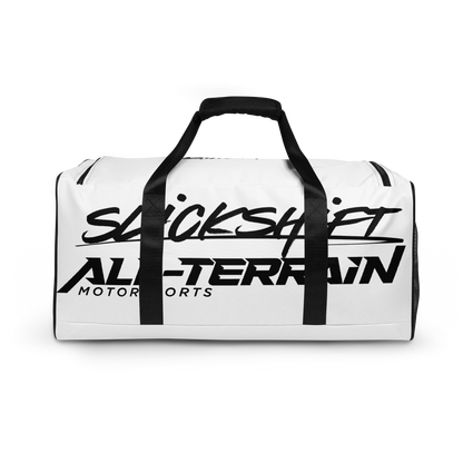 Slick Shift x All Terrain - Black Logo Duffle Bag (White)