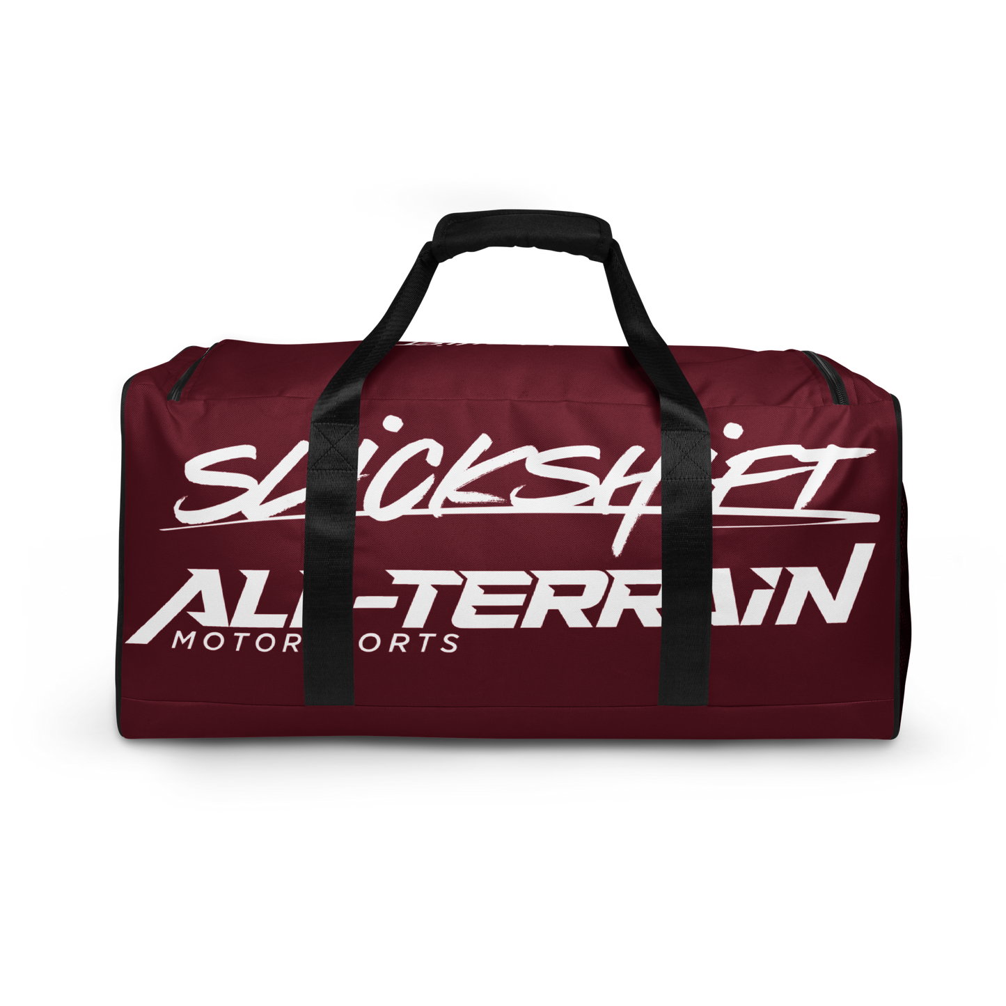 Slick Shift x All Terrain - White Logo Duffle Bag (Maroon)