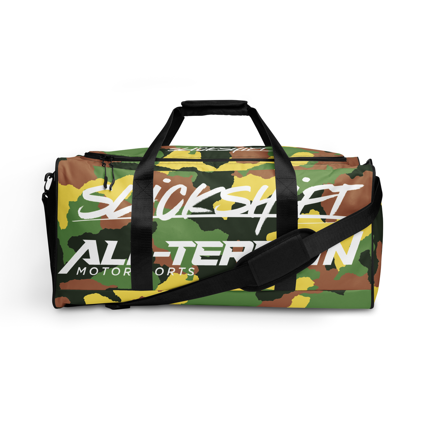 Slick Shift x All Terrain - White Logo Duffle Bag (Camo)