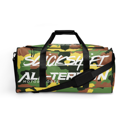 Slick Shift x All Terrain - White Logo Duffle Bag (Camo)