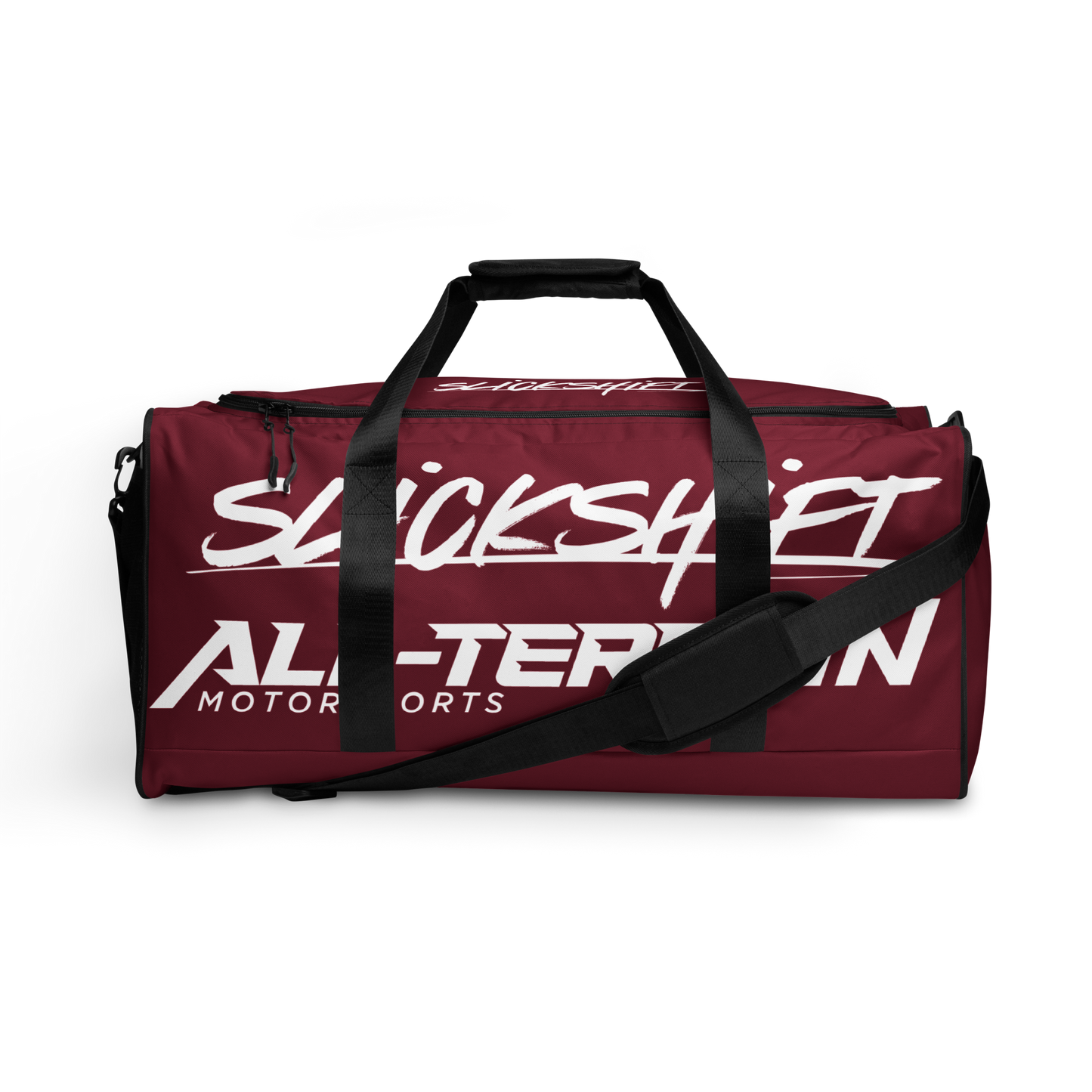 Slick Shift x All Terrain - White Logo Duffle Bag (Maroon)