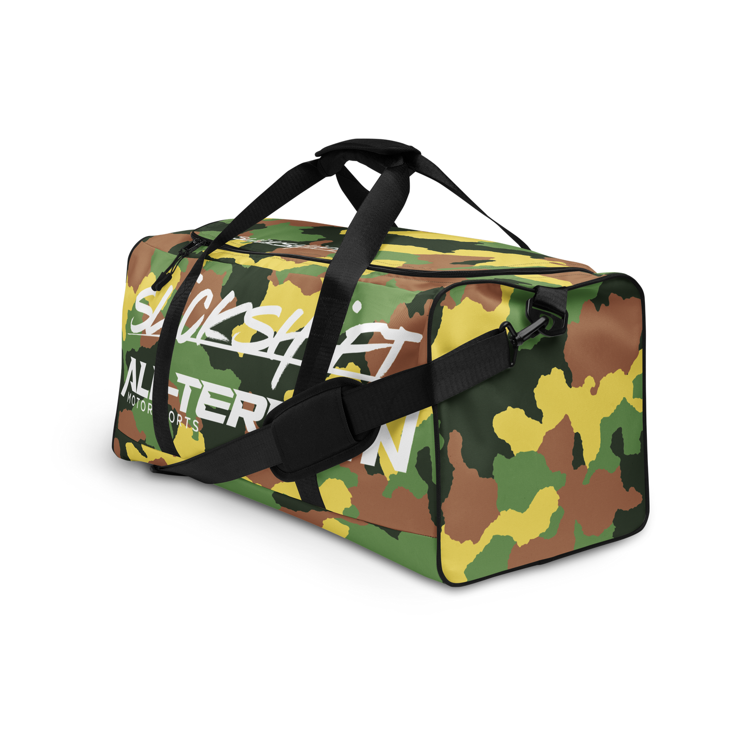 Slick Shift x All Terrain - White Logo Duffle Bag (Camo)