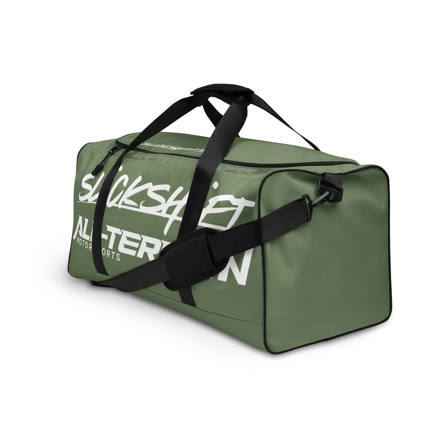 Slick Shift x All Terrain - White Logo Duffle Bag (Olive)