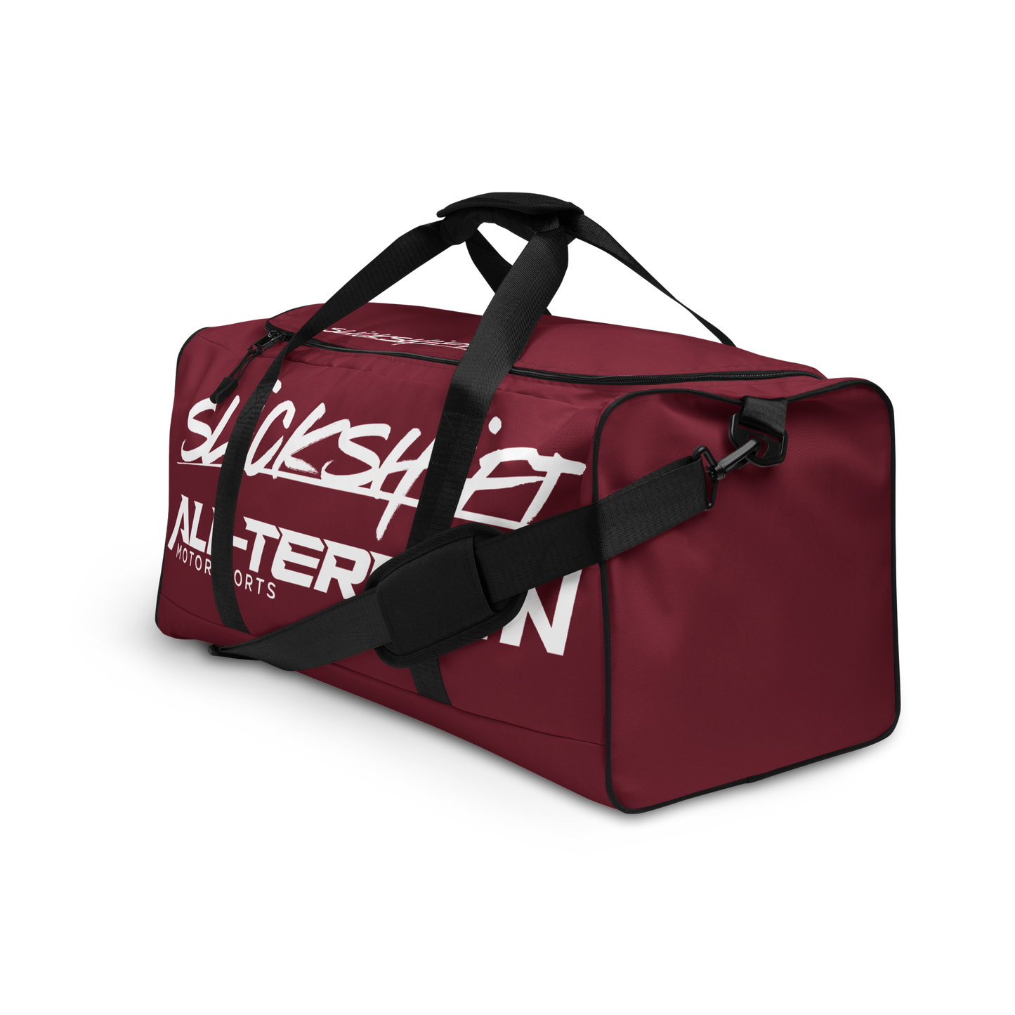 Slick Shift x All Terrain - White Logo Duffle Bag (Maroon)