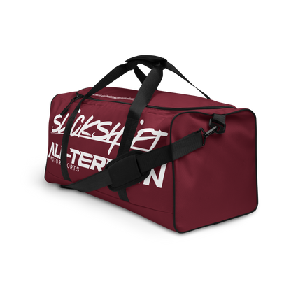 Slick Shift x All Terrain - White Logo Duffle Bag (Maroon)