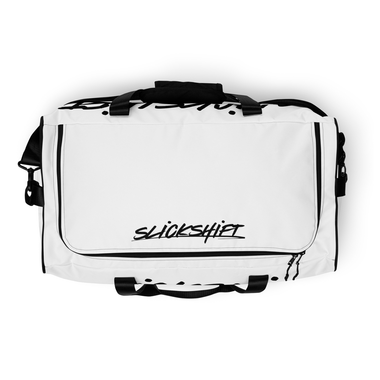 Slick Shift x All Terrain - Black Logo Duffle Bag (White)