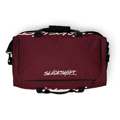 Slick Shift x All Terrain - White Logo Duffle Bag (Maroon)