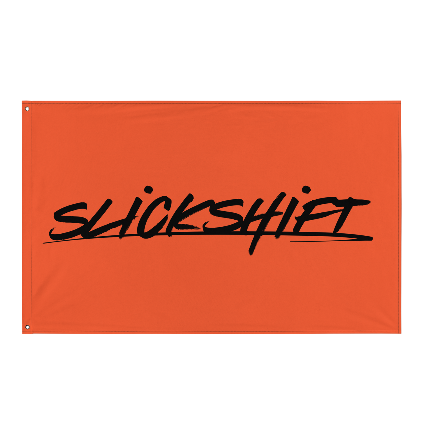 Slick Shift - Full Black Logo Flag (Orange)