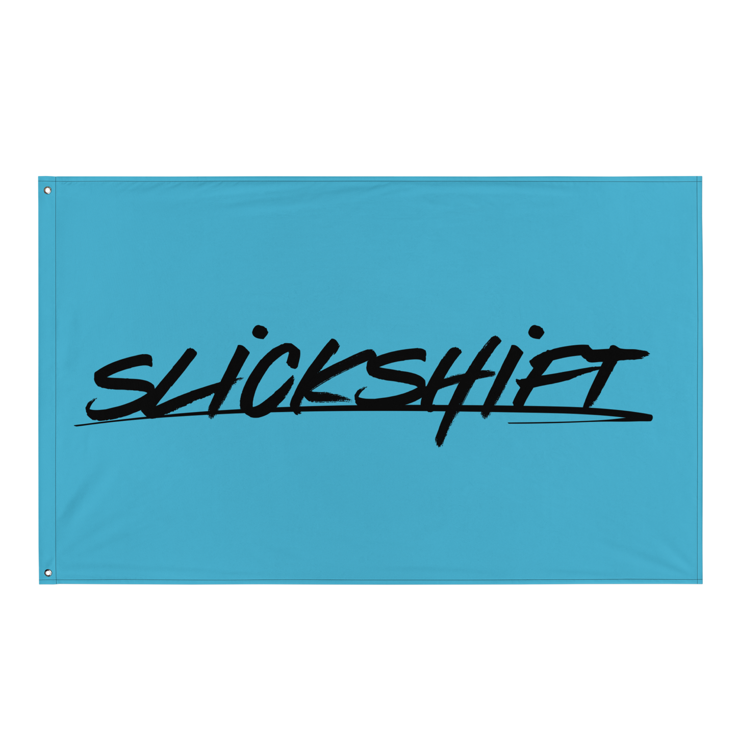 Slick Shift - Full Black Logo Flag (Blue)