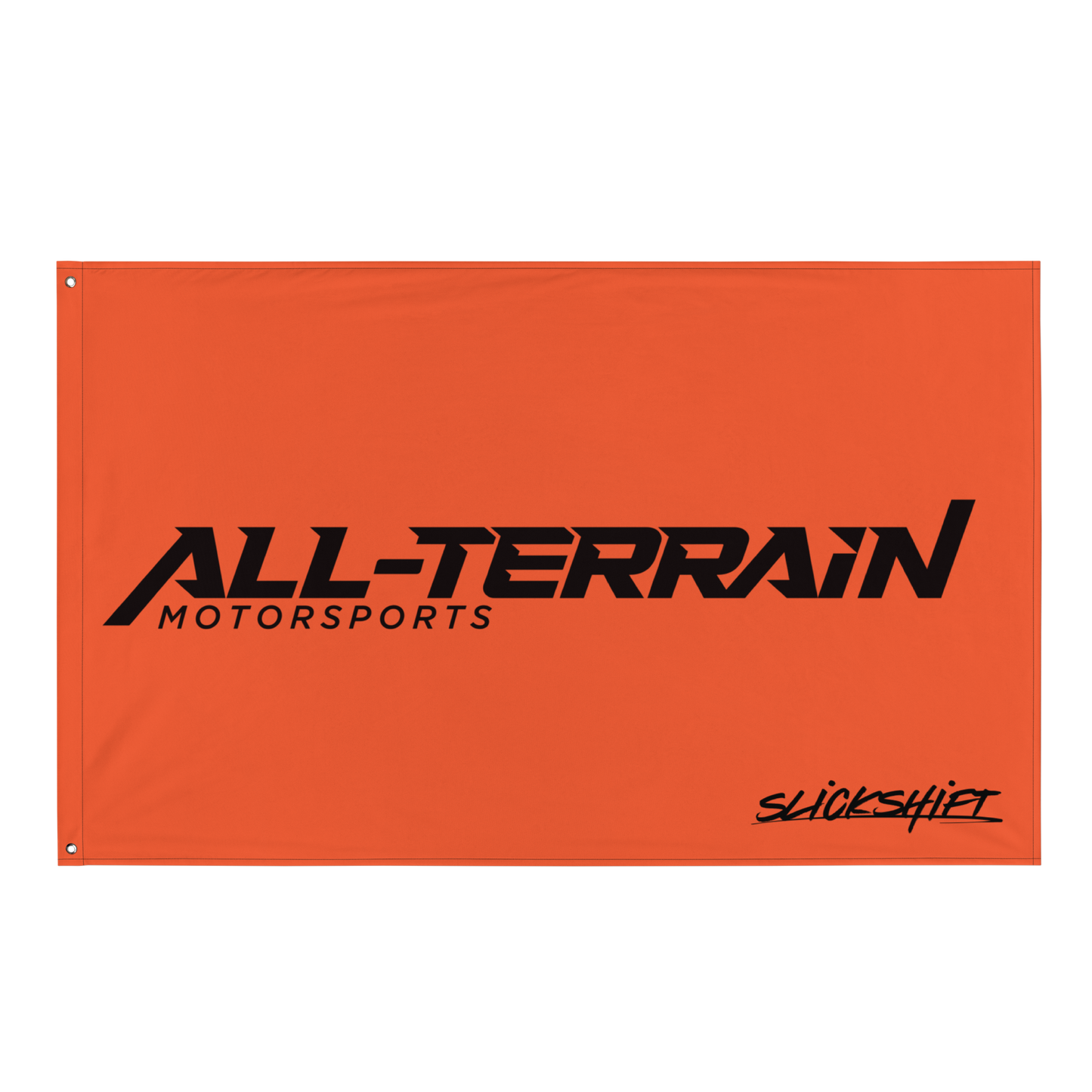 Slick Shift x All Terrain - Full Black Logo Flag (Orange)