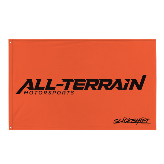 Slick Shift x All Terrain - Full Black Logo Flag (Orange)