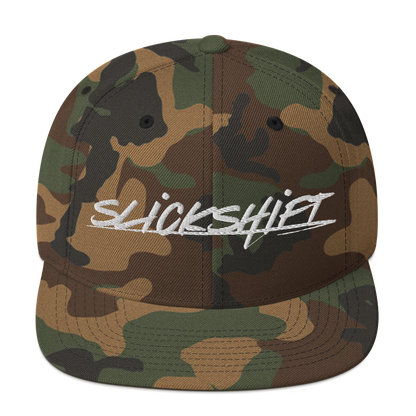 Slick Shift - White Logo Snapback Hat