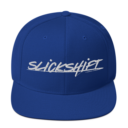 Slick Shift - White Logo Snapback Hat