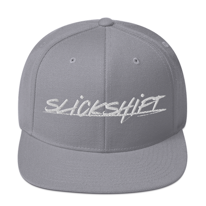 Slick Shift - White Logo Snapback Hat