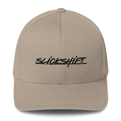 Slick Shift - Black Logo Fitted Hat