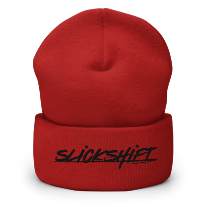 Slick Shift - Black Logo Cuffed Beanie